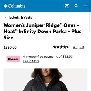 Women's Juniper Ridge™ Omni-Heat™ Infinity Down Parka - Plus Size